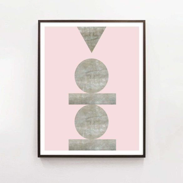 modern pink geometric art
