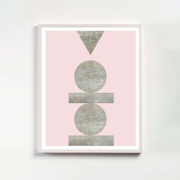 modern pink geometric art
