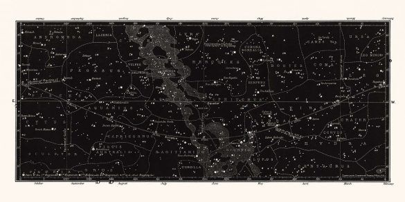 large black star map print