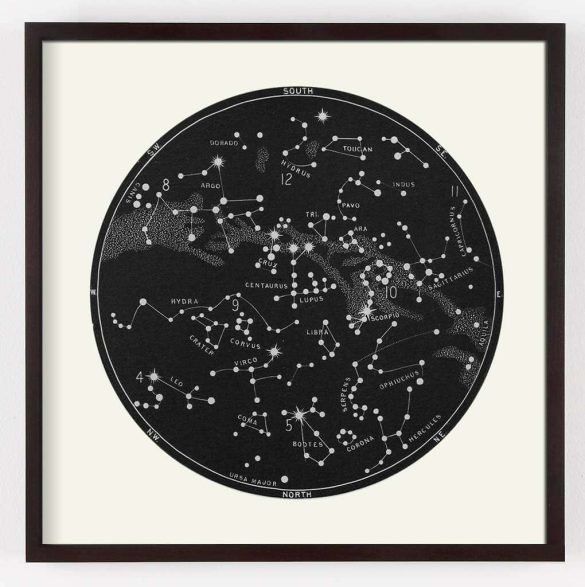 black star map print