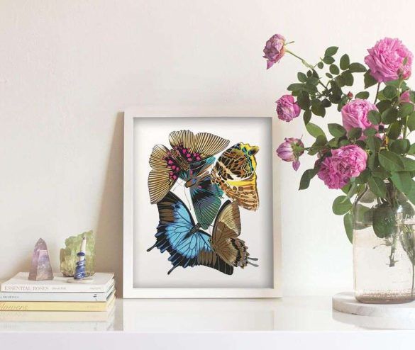 art nouveau butterfly print