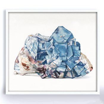 blue calcite mineral print