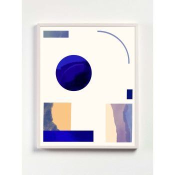minimalist watercolor print with abstract geometric