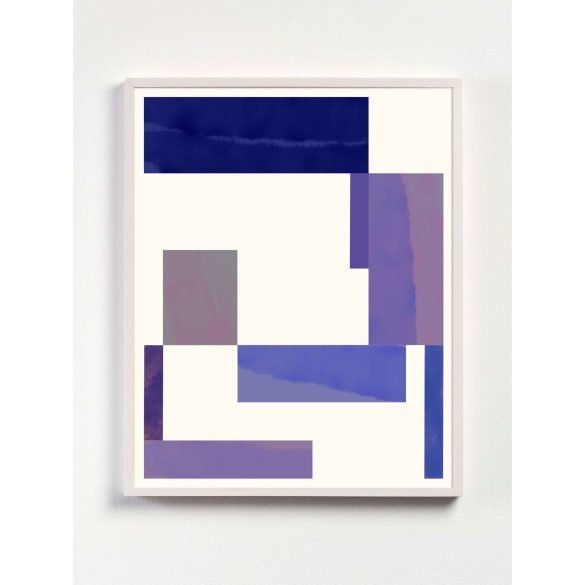 pink and purple abstract geometric print with white frame