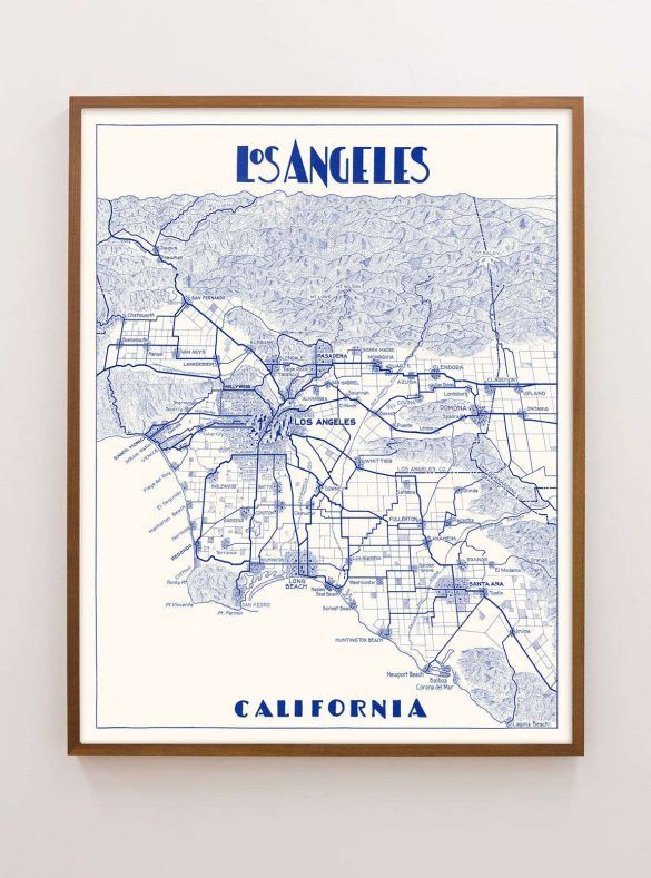 los angeles map print