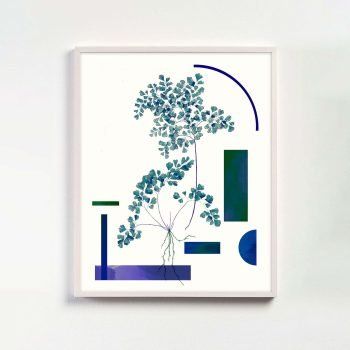 modern botanical art with geometric