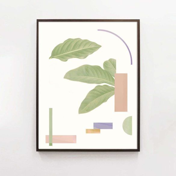 abstract botanical print in pastel palette