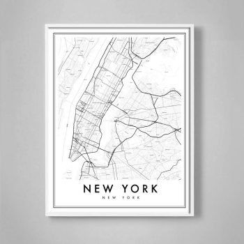 new york neighborhood map print