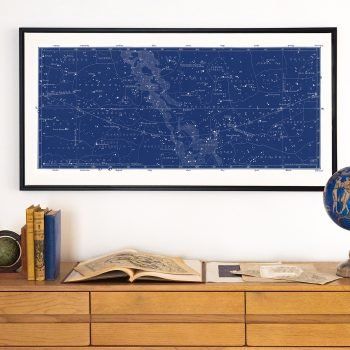 star map on canvas with frame