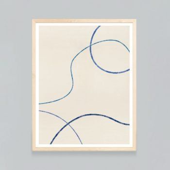 minimal scandinavian blue art print