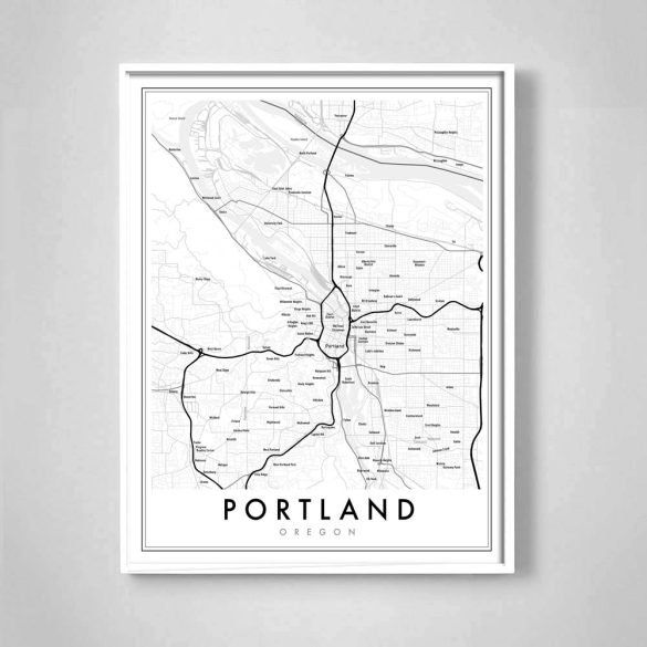 portland oregon map print
