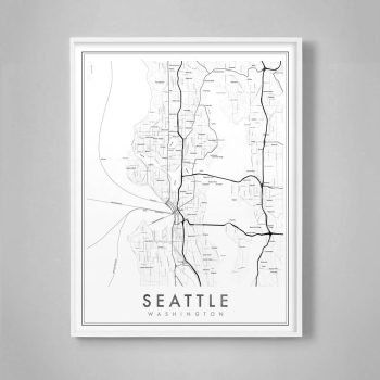 seattle city map print