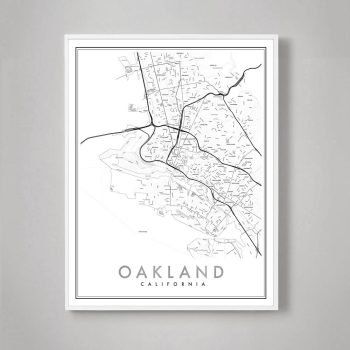 oakland ca city map print