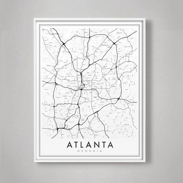 atlanta city neighborhood map print