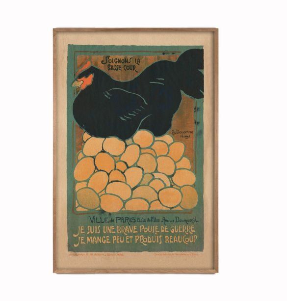 antique kitchen chicken art