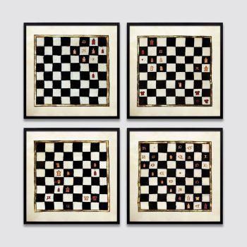 set of chess art prints