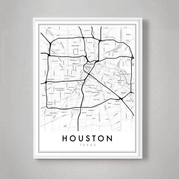 houston map art print