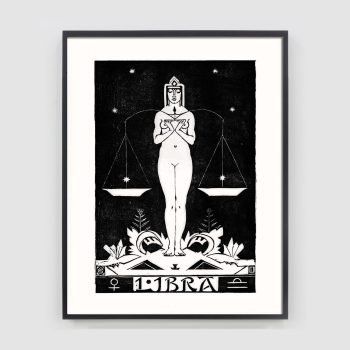 libra zodiac astrology print