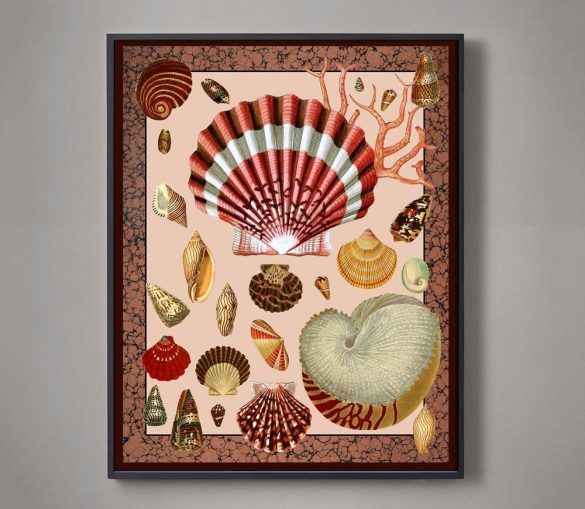 antique shell collage art