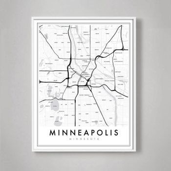 Minneapolis Minnesota city map print