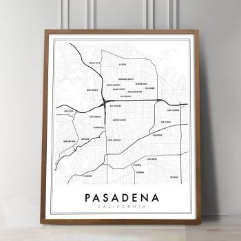 Pasadena california city map print