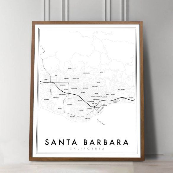 santa barbara city neighborhood map print