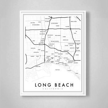 long beach map print