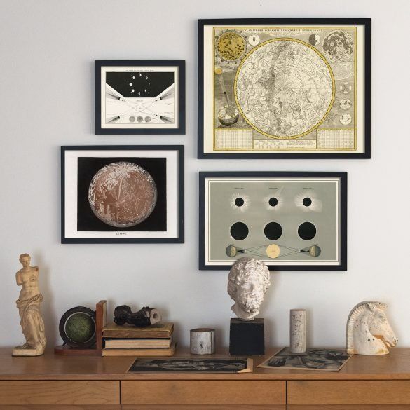 vintage astronomy art set of 4 gallery wall