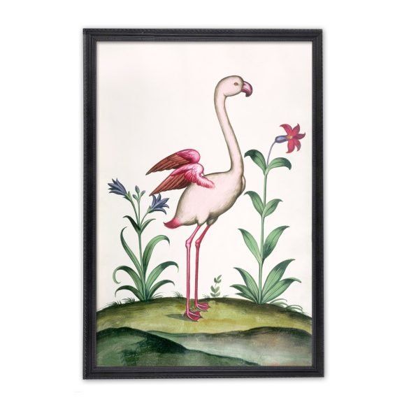 vintage pink flamingo print
